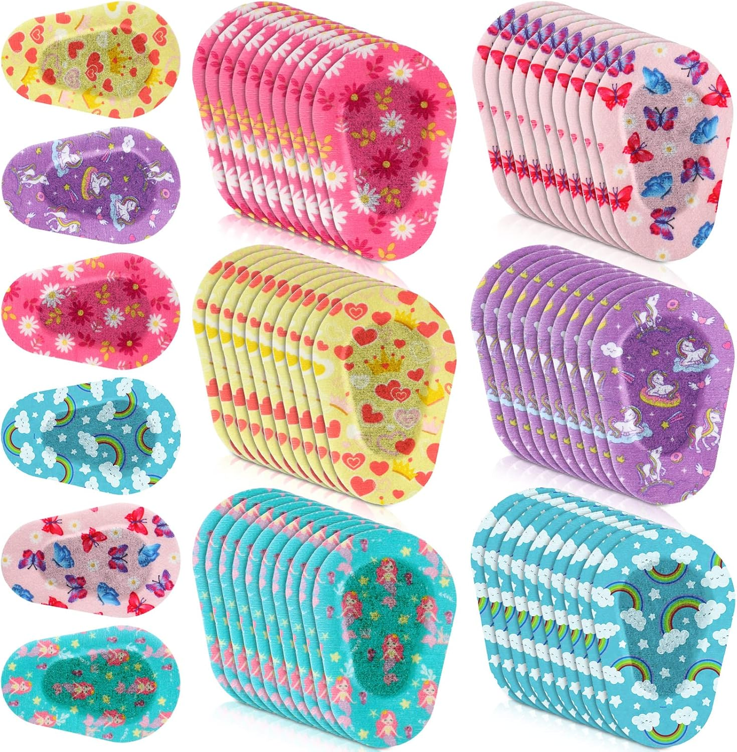 Panelee 60 Pcs Kids Adhesive Eye Patches Cotton Bandaids Fun Designs