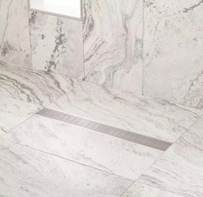 New 28" Brushed Stainless Steel Carmen Linear Shower Drain by Signature Hardware