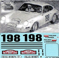 Porsche 911 S Rally Monte Carlo 1968 Waldegaard #198 1:87 Decal Decal