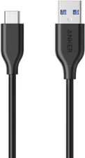Anker PowerLine USB-C & USB-A 3.0 Cable 0.9m Galaxy iPad Mac Compatible blak JPN