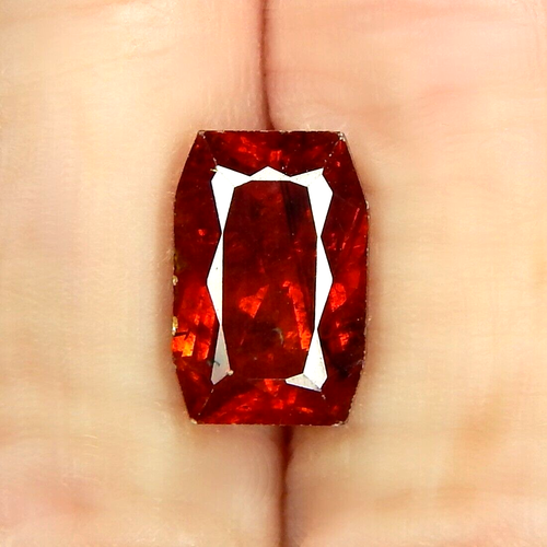 5.6ct Red Sphalerite Natural Earth Mined Unheated Faceted Cushion Spain - Picture 2 of 6