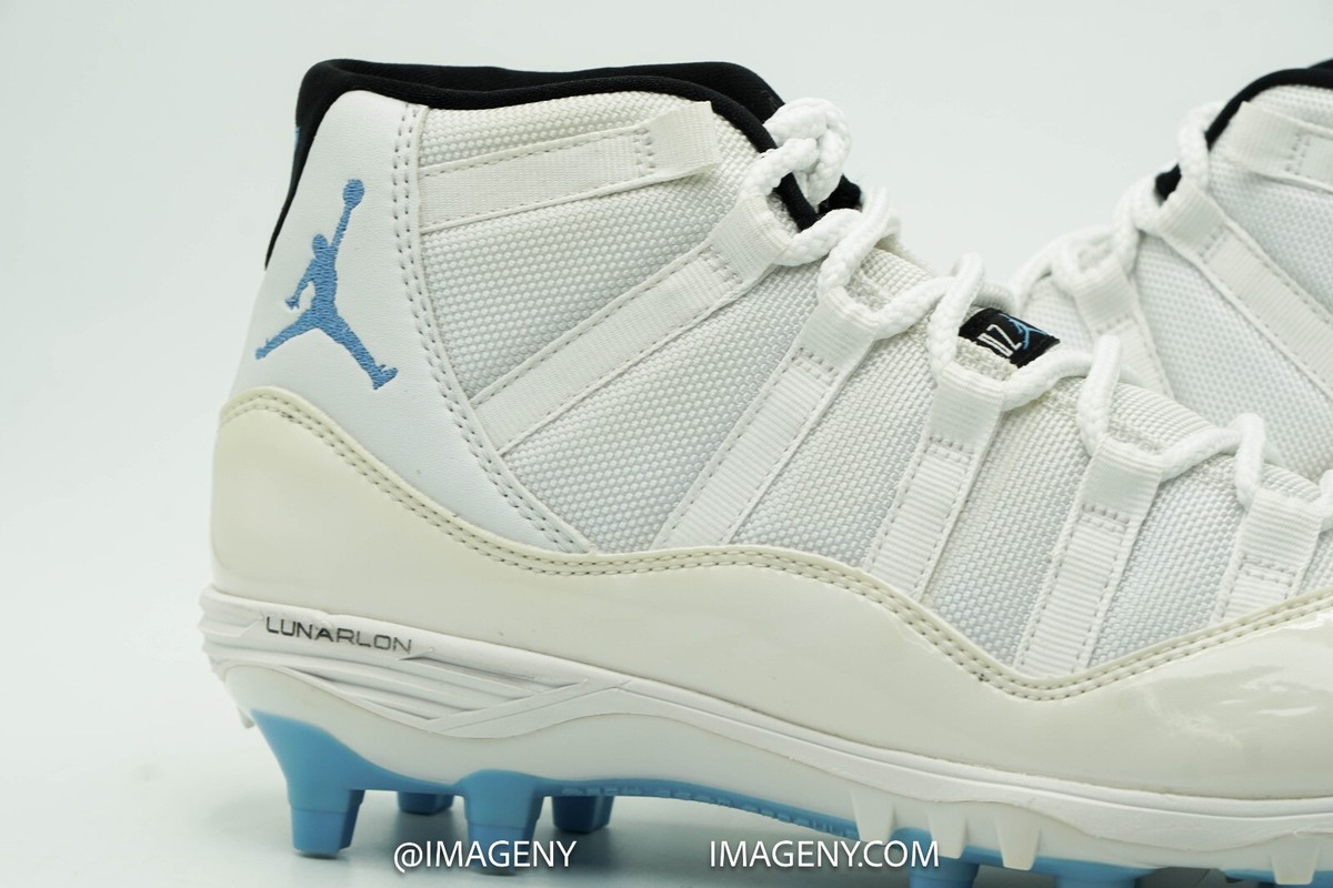 AIR JORDAN XI 11 RETRO CLEATS TD SIZE 7.5 WHITE BLUE 