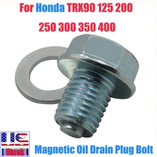 For Honda TRX90 125 200 250 300 350 400 Crankcase Magnetic Oil Drain Plug Bolt