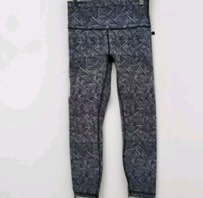 Lululemon Wunder Under Hi-Rise 7/8 Tight 25'' Formation Alpine Size 4 White/Black