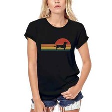 ULTRABASIC Femme Tee-Shirt Bio Race Rétro Du Teckel Retro Dachshund Breed