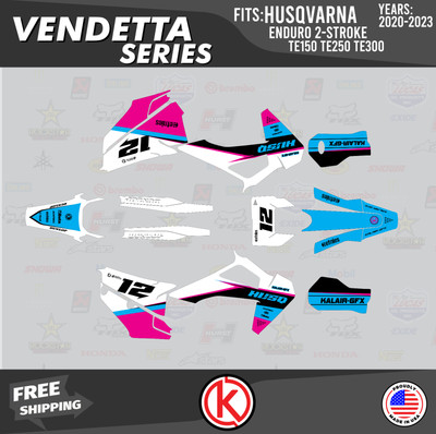 Graphics Kit for Husqvarna TE150 TE250 TE300 2020-2023 Vendetta-Magenta
