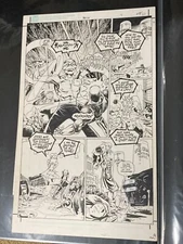 Peter Gross The Mask Original Comic Book art #9p #21 Nunchucks part splash 1995