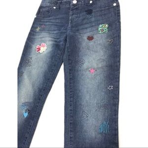 Cat & Jack Jeggings Super Stretch "Good Vibes" Patches NWT Size 18 eBay