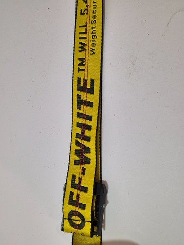 Off White 5400 LBS Classic Mini Industrial Belt Authentic Yellow/Black 78" Long - Picture 4 of 5