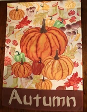 AUTUMN THEME PRINTED IMAGE FLAG 20"x40" PREOWNED