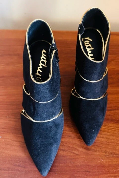 Zapatos de salón Kathy Van Zeeland con plataforma negros y dorados para mujer TALLA 6,5 RTL $75 Foto 3 de 4