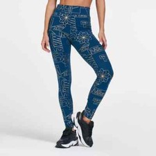 Nike Women Icon Clash Teal/Metall Gold AOP Print Hi Rise Leggings DM1747-460 S