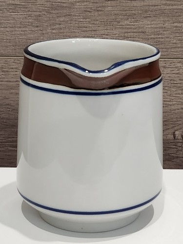 Vintage Salem Stoneware Georgetown Creamer and Sugar Bowl Blue Brown White Eagle - Picture 11 of 14