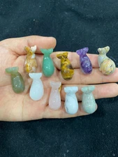 5pcs Natural Mixed quartz Carved crystal Dolphin skull Reiki healing gift Random