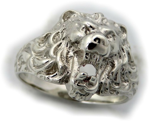 Herren Ring echt Silber 925 Löwe Löwenkopf Sterlingsilber massiv Qualität Damen - 第 1/2 張圖片