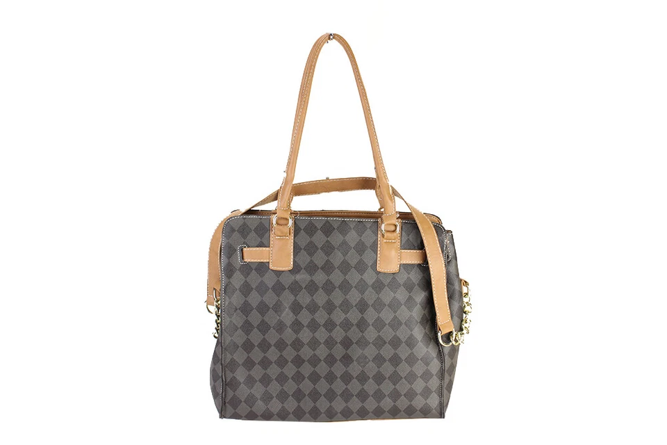 Nuevo bolso de mano Marc Fisher marrón a cuadros mate con cinturón precio de venta sugerido por el fabricante 98 USD Foto 2 de 4