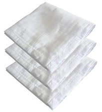 100 Cotton Luxury Collection White Hanky Handkerchiefs Pack of 6
