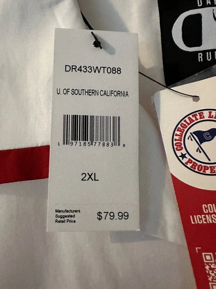 NWT USC TROJANS WHITE BOWLING SHIRT Darius Rucker Collection Button Up Size 2XL - Image 4 of 4