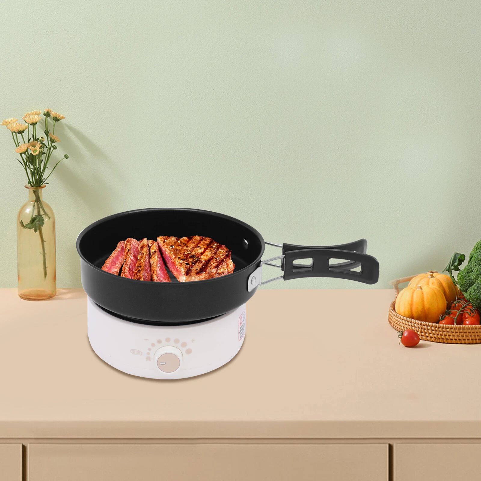1.6L Mini Hot Pot Multifunction Split Electric Cooker with Steamer 110V 500W New