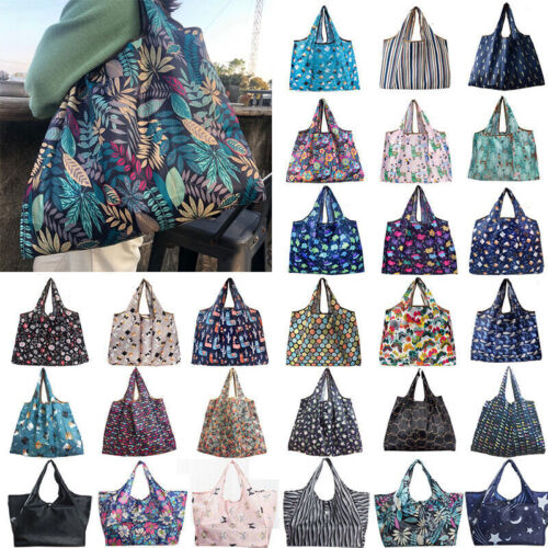 Large Reusable Shopping Bags Heavy Duty Foldable Grocery Tote Bag Handbag Pouch✯ - Picture 1 of 33