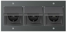 Gira TX44 Dreifach Steckdose mit Klappd. und Rahmen Anthrazit 3x445467/1x021367