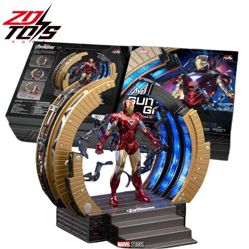 ZD Toys Iron Man with SUIT-UP GANTRY LED Circular Armor