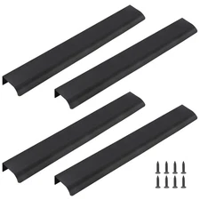 Black Back Mount Finger Edge Pull 4 PCS 400mm 15.7 Inch Hidden Handle Tab