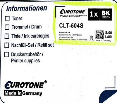 EUROTONE 4 Toner Cartridges für Laserdrucker Samsung CLP 415