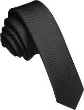 1.58" Solid Color Skinny Tie Slim Necktie for Men 4cm 