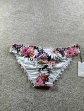 Shade  Shore Women's Floral Cheeky Bikini Bottom Medium M 8-10 Nylon