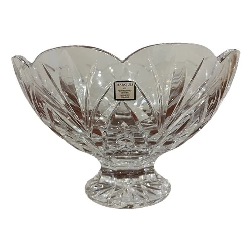 Vintage Waterford Marquis Canterbury Pedestal Bowl Crystal Glass Footed Heavy