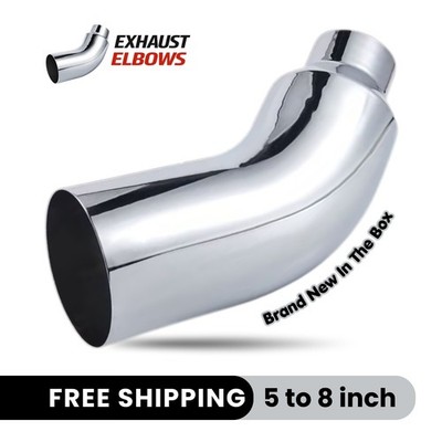 5'' to 8'' Chrome Exhaust Elbow Tip Diesel Truck Stack Big Rig Style Fast Shipping