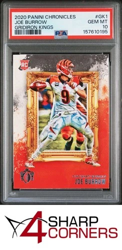 2020 PANINI CHRONICLES GRIDIRON KINGS #GK1 JOE BURROW RC PSA 10