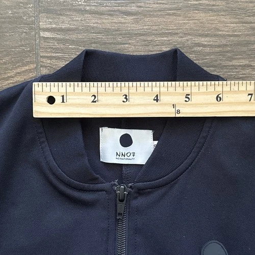 NN07 Brayden Full Zip Jacket Men S Navy Blue Mock Neck Pockets Minimalist Track image 6