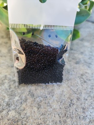 Czech Glass Beads 10/0 Preciosa Brand.  Black Color. Bag  15 Gr.