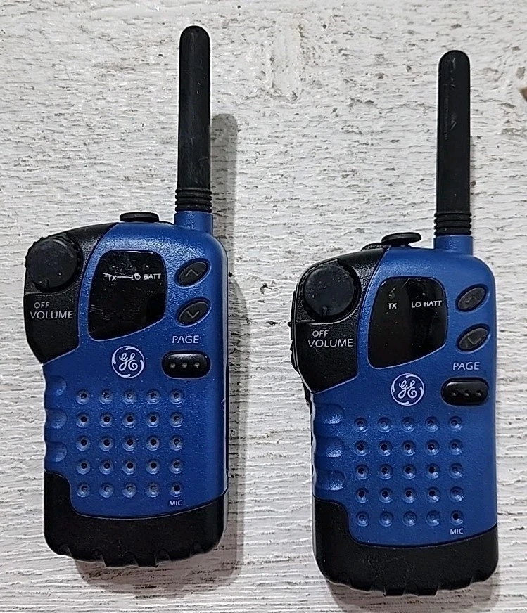 General Electric 3-5873 Azul Transceptor FM Radio bidireccional Walkie Talkie Lote de 2 Foto 2 de 4