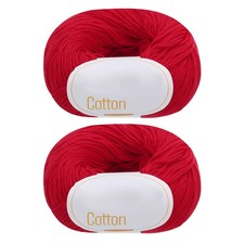 100 Cotton Yarn, 2 Packages of 100g/3.53oz Per Skein 50g/137yards /Red