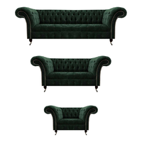 Wohnzimmer GrüN LuxuriöSe Textil Sofas Komplett 3Tlg Chesterfield PolstermöBel