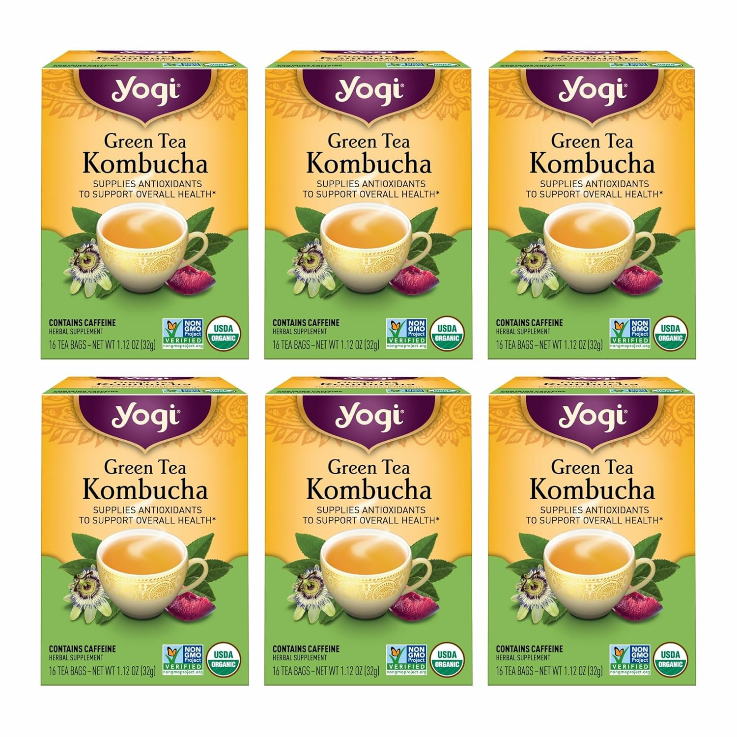 - Green Tea Kombucha (6 Pack) - Supplies Antioxidants To Sup