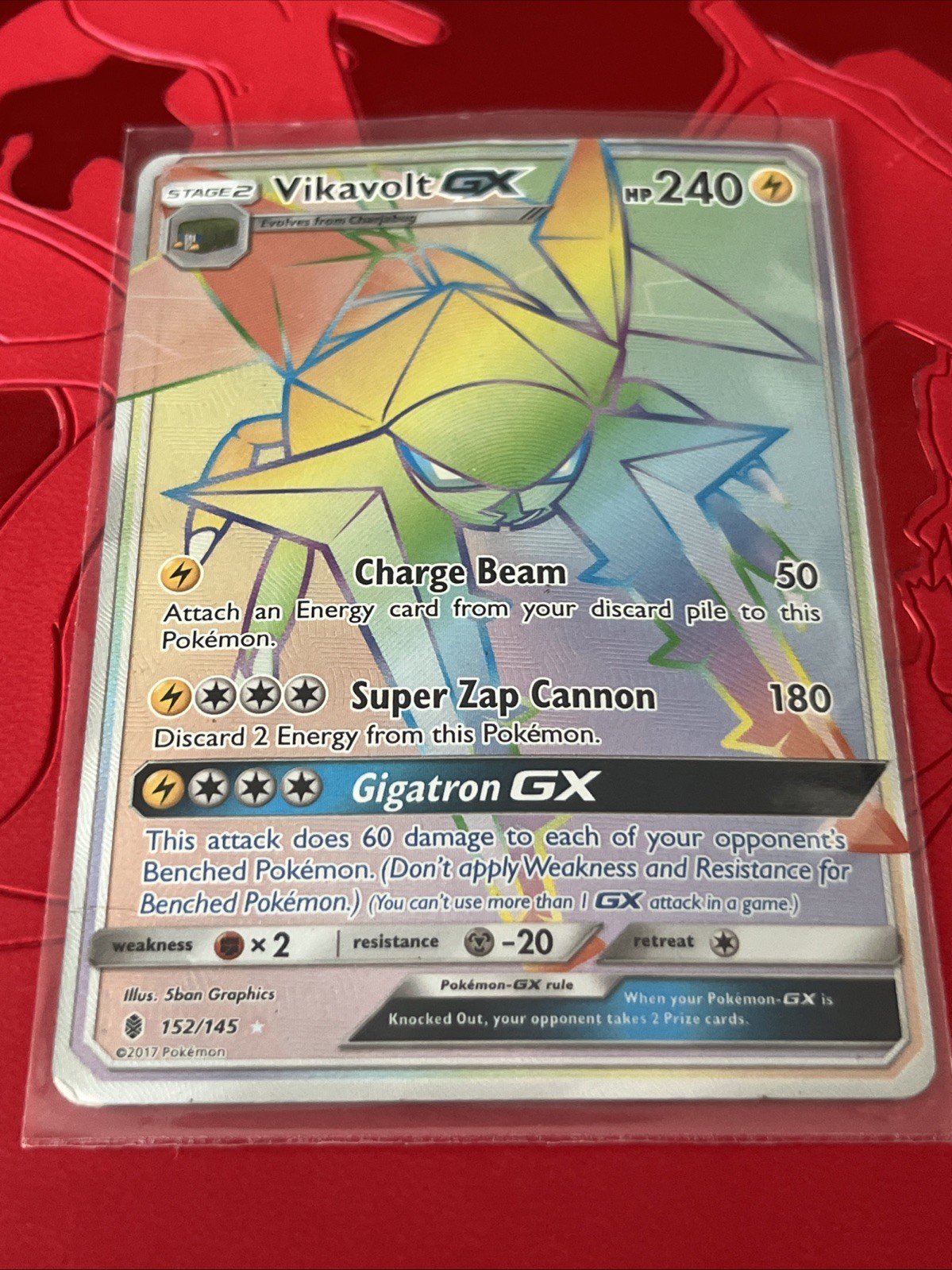 Vikavolt GX (Secret) 152/145 Sm-Guardians Rising Holo With Card Case