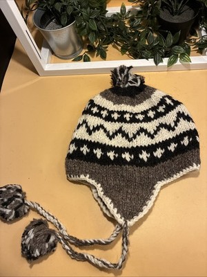 Wollmütze Chullo Beanie Fleece gefüttert Haubenmütze Ohrenklappen Sherpa Peruan Nepal