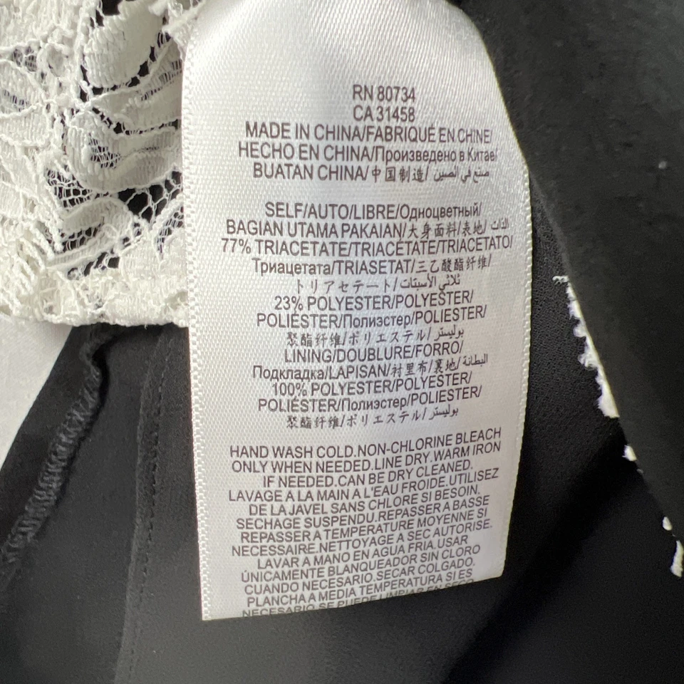 BCBG Maxazria Cami Tank Top Womens Large Black Sleeveless Lace Trim Party - Image 3 of 4