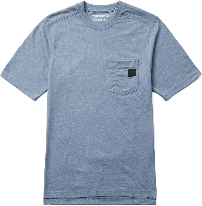 Wolverine Mens Guardian Cotton Short Sleeve Tee Shirt Blue Heather Small 3890₽