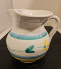 Caleca Carousel 24 oz Italian Pottery Pitcher Hand Painted w/Handle 6.5"