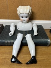 Antique German Hertwig Blonde China Doll Head Arms Legs 4  Tall