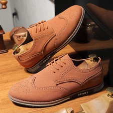 Men's Formal Wingtip Oxford - Lace Up Dress Shoes for Meetings Casual