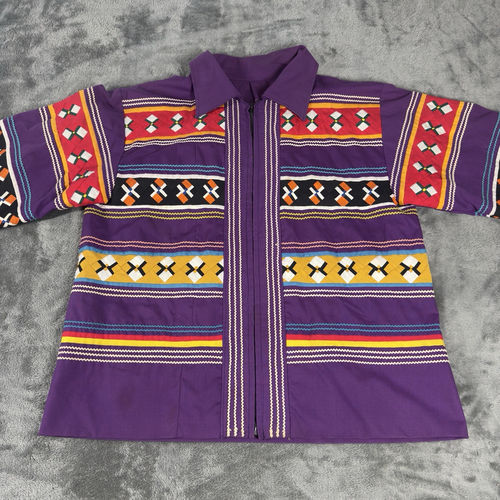 Vintage Seminole Native American patchwork Jacket… - image 3