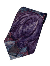 Silk Hand made Neck Tie, Lavender, Multi color abstract 56.5L X 3.75 W