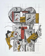 Ibrahim KODRA "I pescatori"  1972 acquaforte originale firmata numerata 1/125