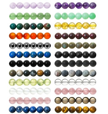 Aurora Gems  Gebohrte Edelsteinkugelstränge 40cm Natürliche Edelsteine